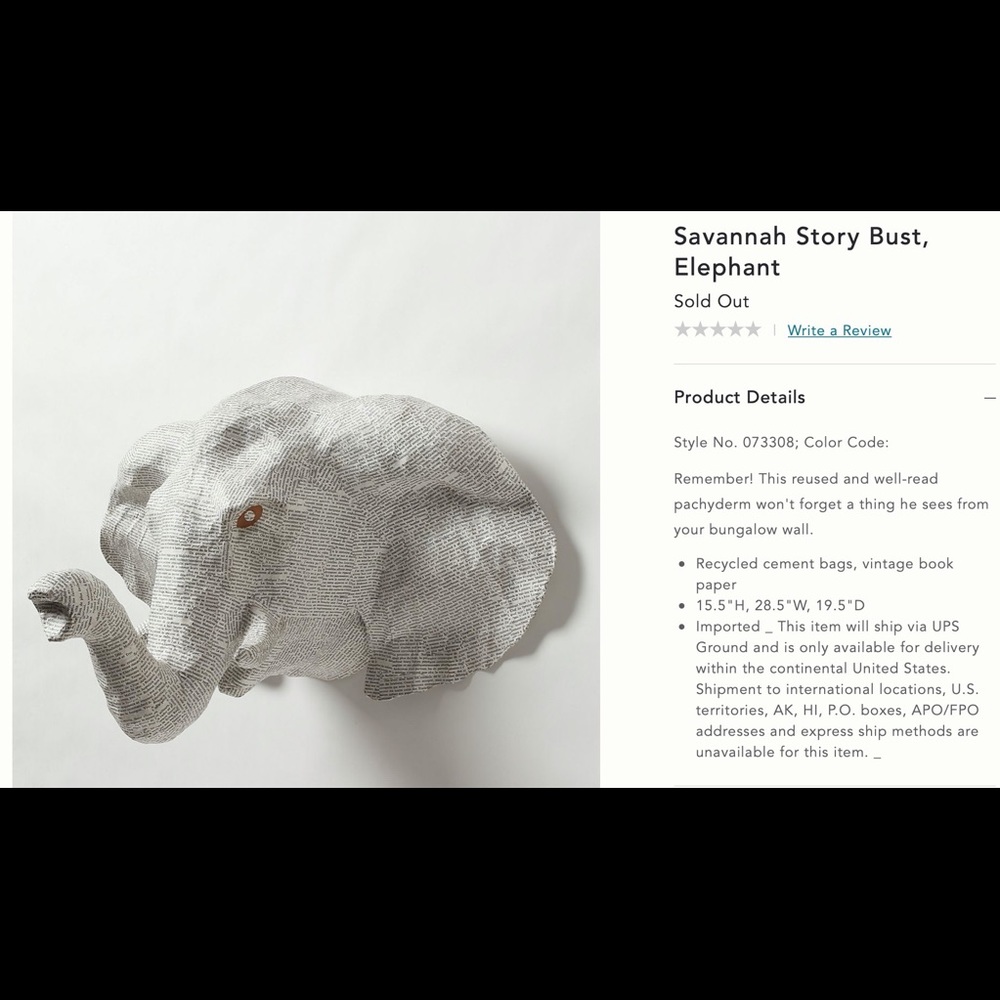 Elephant head decor